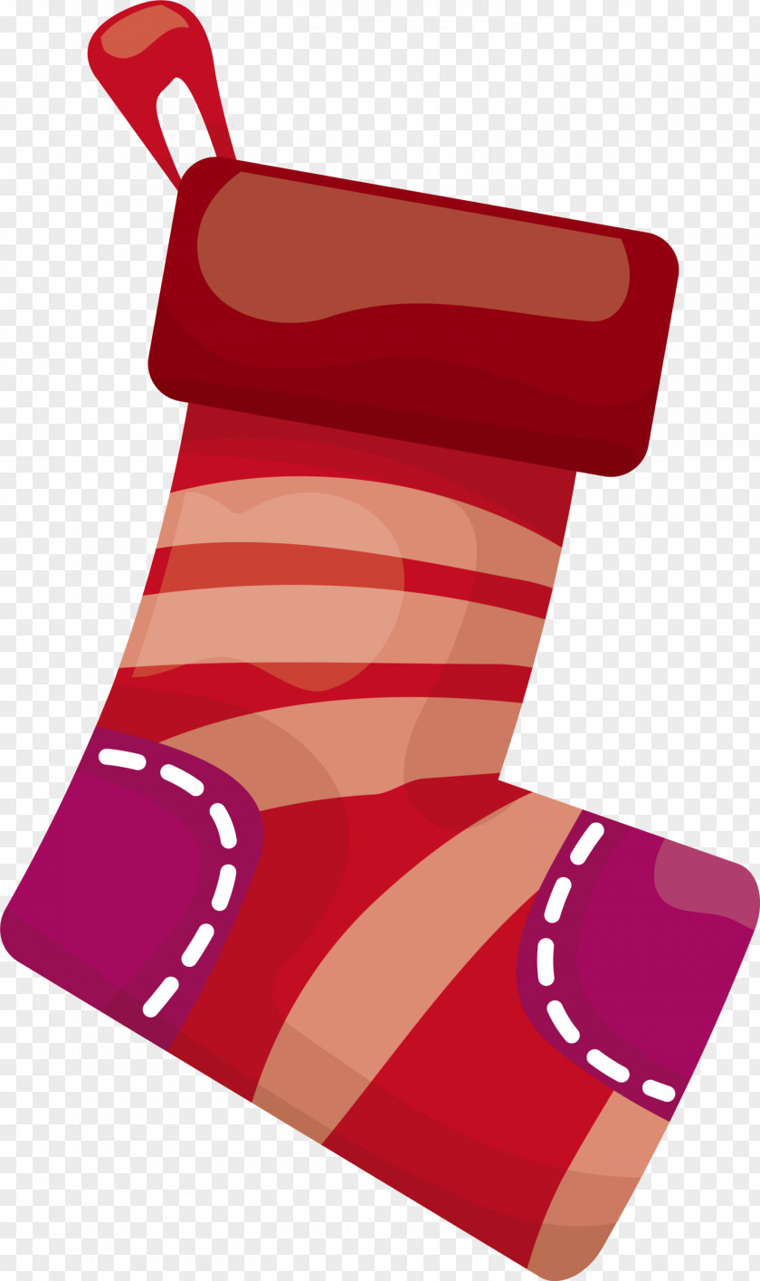 Red Line Socks Christmas Stocking Sock Clip Art PNG