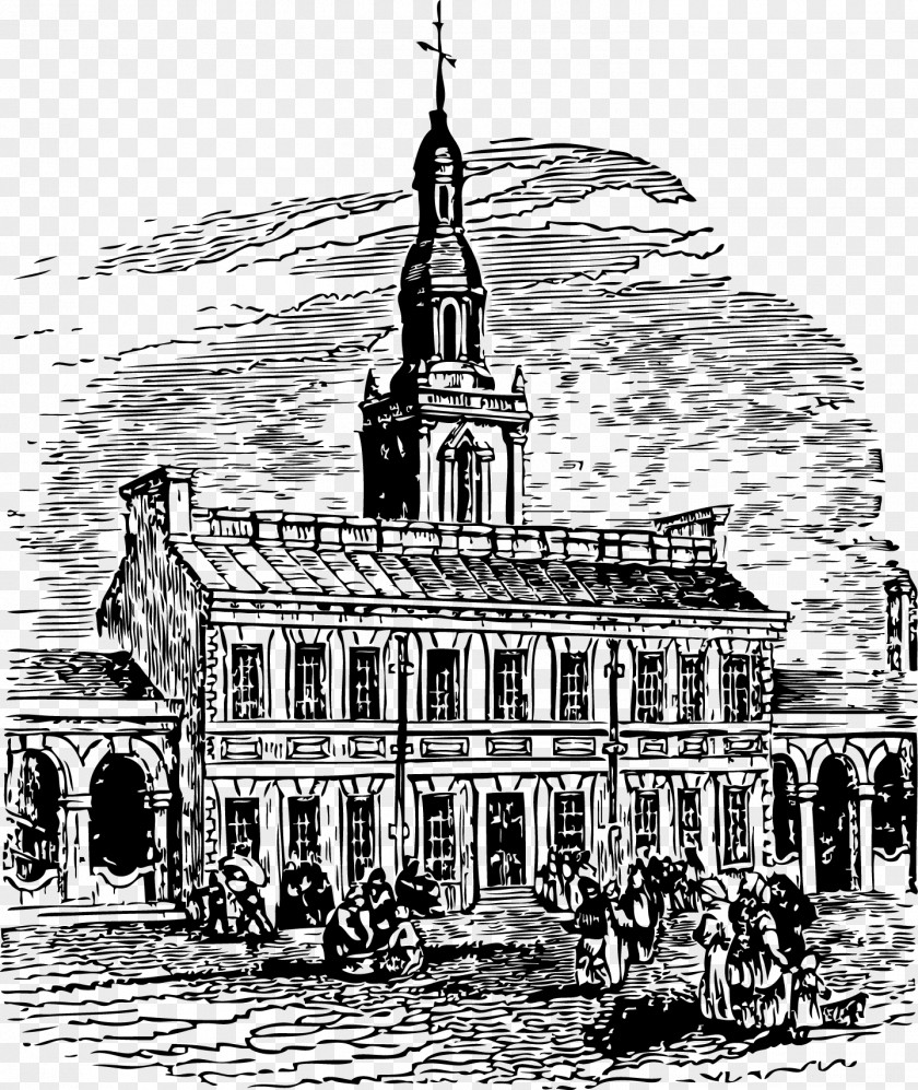 Vector Medieval Houses Independence Hall National Historical Park Clip Art PNG