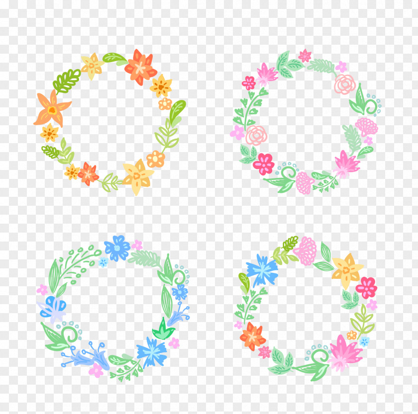 Vector Wreath Material Flower PNG