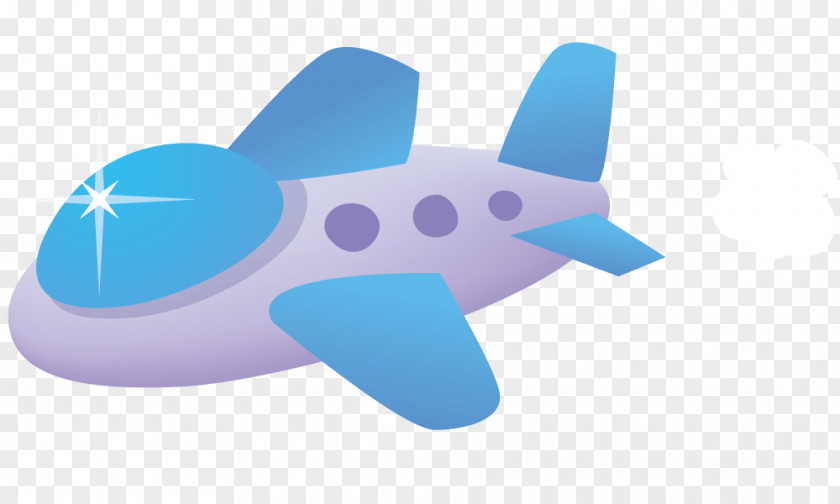 Blue Cartoon Airplane Aircraft PNG