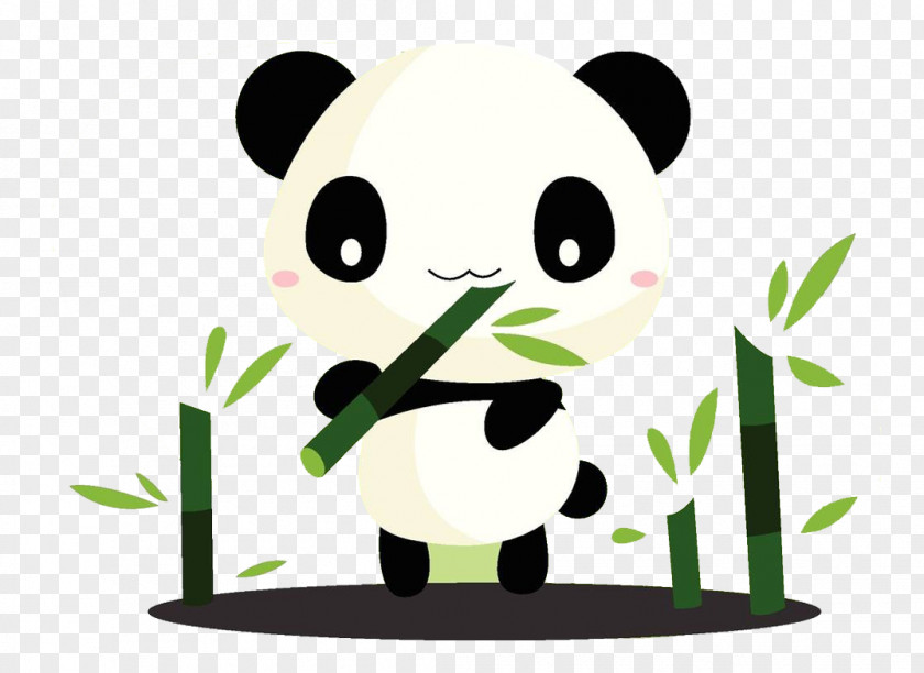 Cartoon Panda Giant Bamboo Clip Art PNG
