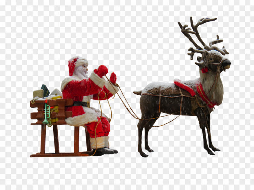 Christmas Atmosphere Santa Claus's Reindeer Clip Art PNG