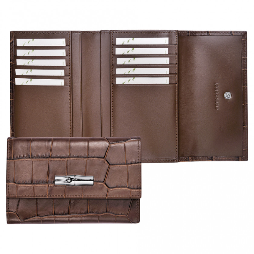 Longchamp Tan Leather Bag Wallet Handbag Coin Purse PNG