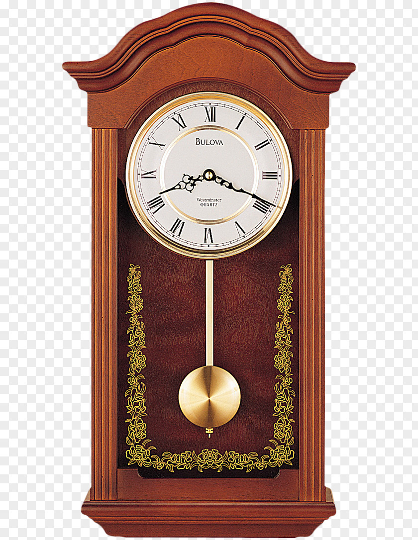 Clock Bulova Pendulum Carriage Wood PNG