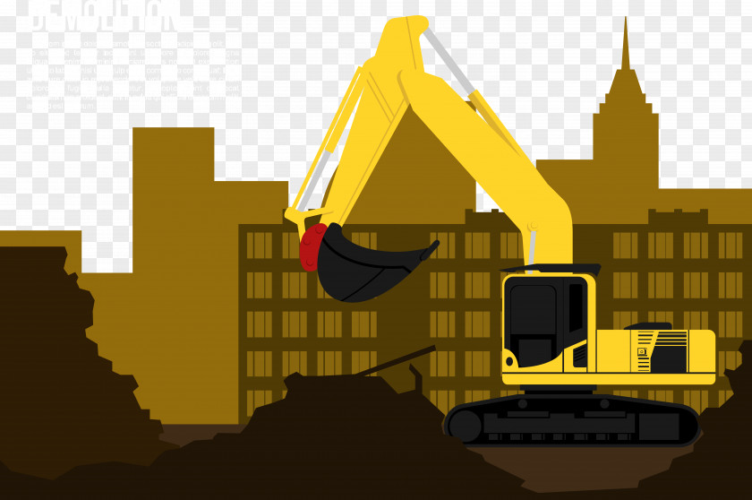 Excavator Work Illustration PNG