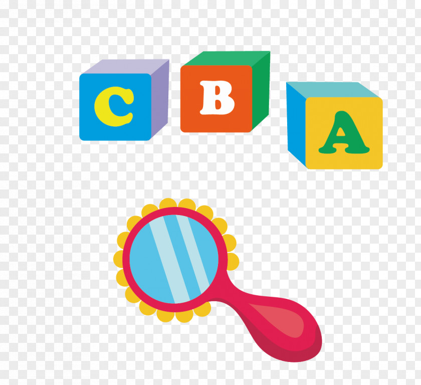 Vector Magnifying Glass Material Toy Block Clip Art PNG