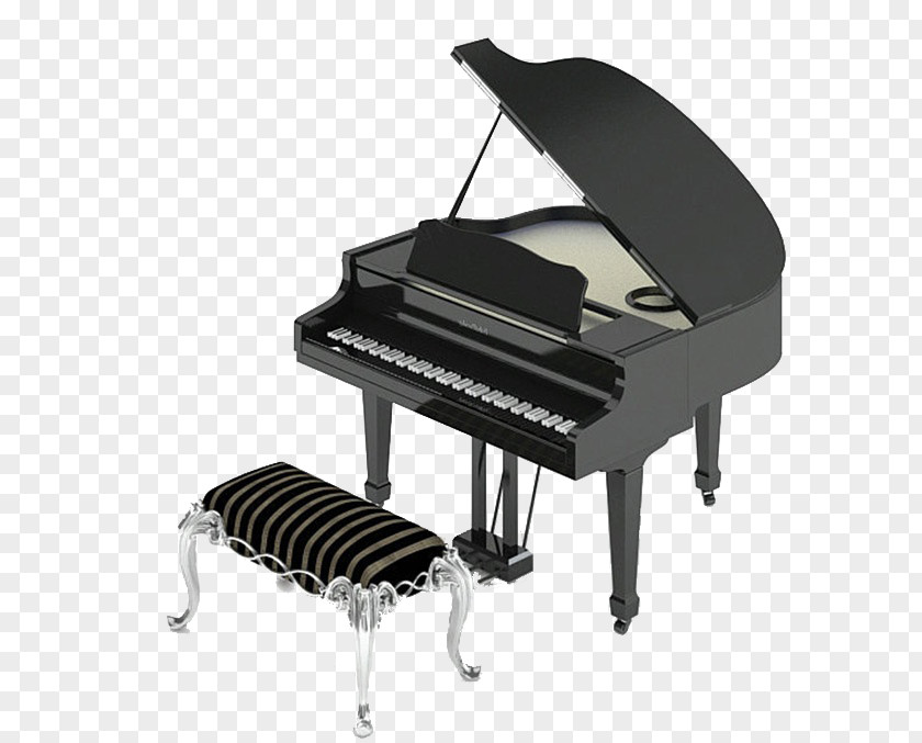 Black Piano 3D Computer Graphics Modeling Download PNG