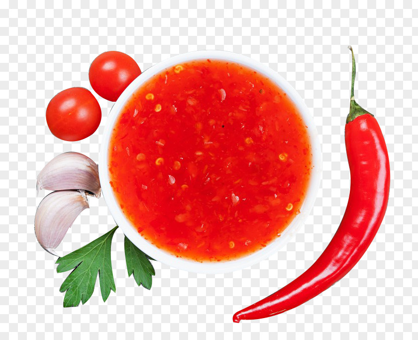 Chili Pepper Sauce Ingredients Picture Material Tomate Frito Sweet Tomato Capsicum Annuum PNG