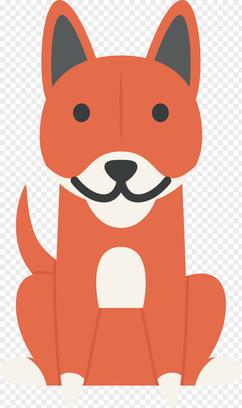 Vector Orange Fox Red Whiskers Illustration PNG