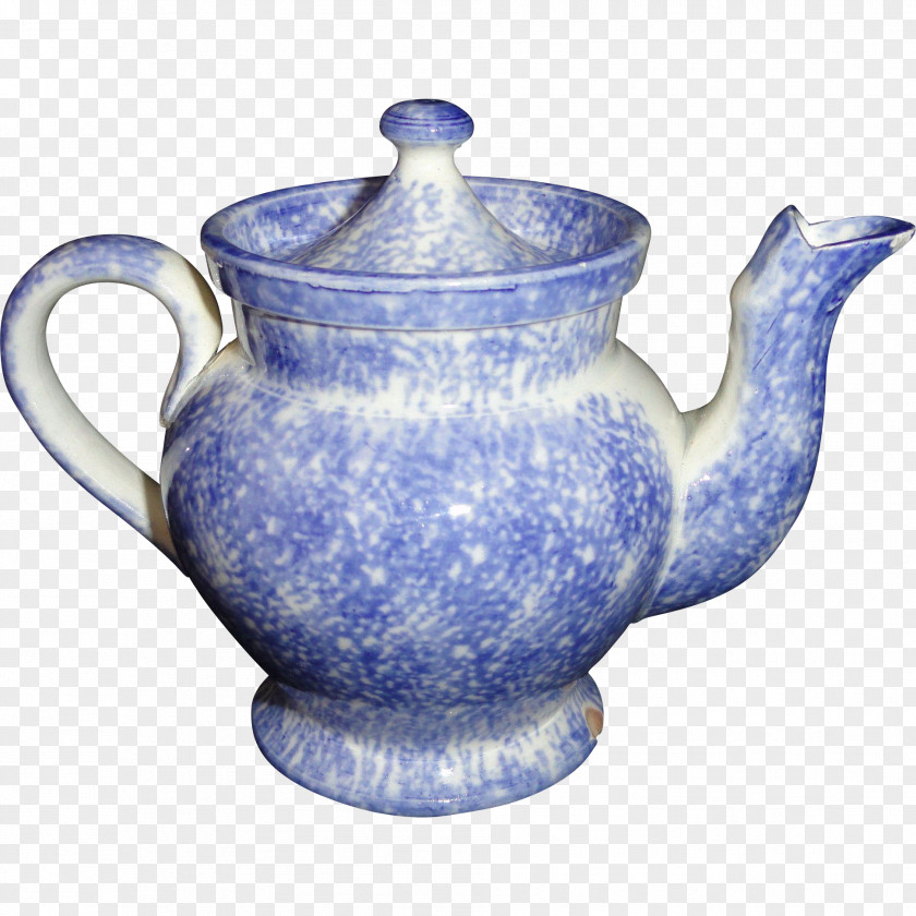 Dark-red Enameled Pottery Teapot Jug Ceramic Blue And White Cobalt PNG