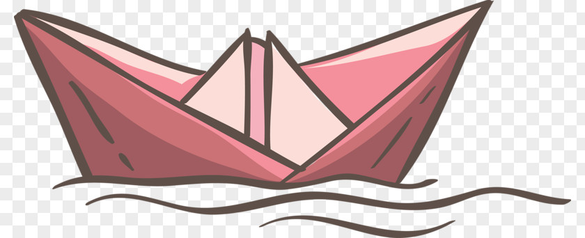 Hand-painted Pink Boat Paper Watercraft Clip Art PNG