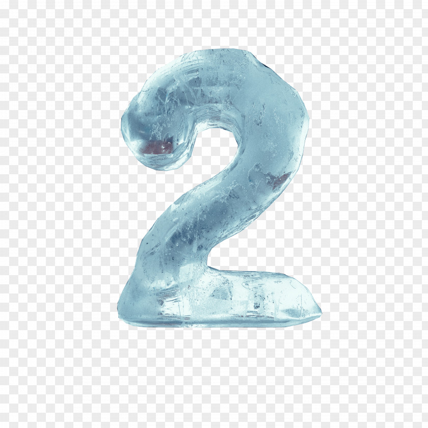 Ice Number 2 Cube Digital Data Icon PNG