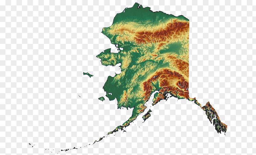 Relief Territory Of Alaska Vector Map PNG