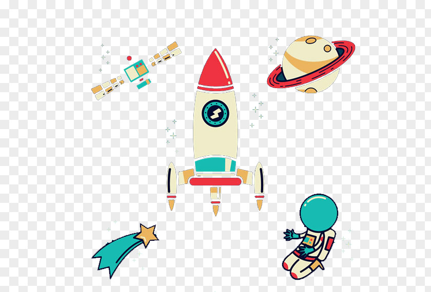 Rocket And Astronaut Euclidean Vector Outer Space PNG