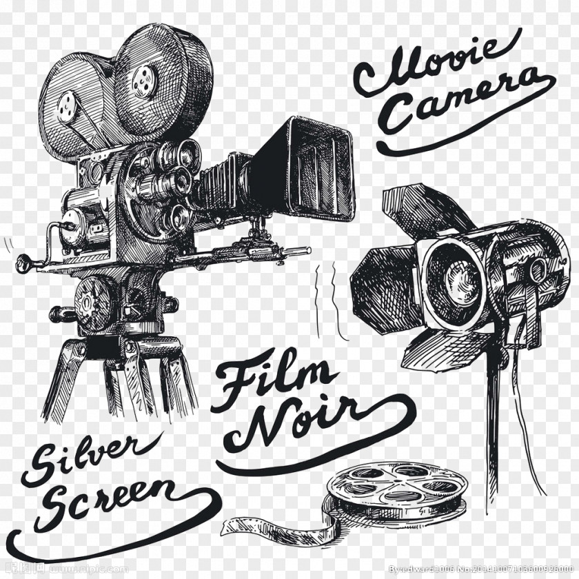 Camera Photographic Film Movie Drawing Cinema PNG