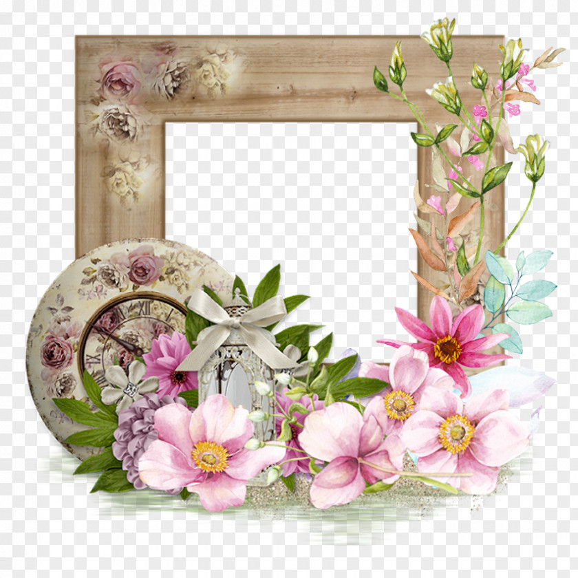 Magnolia Floral Design Picture Frame PNG