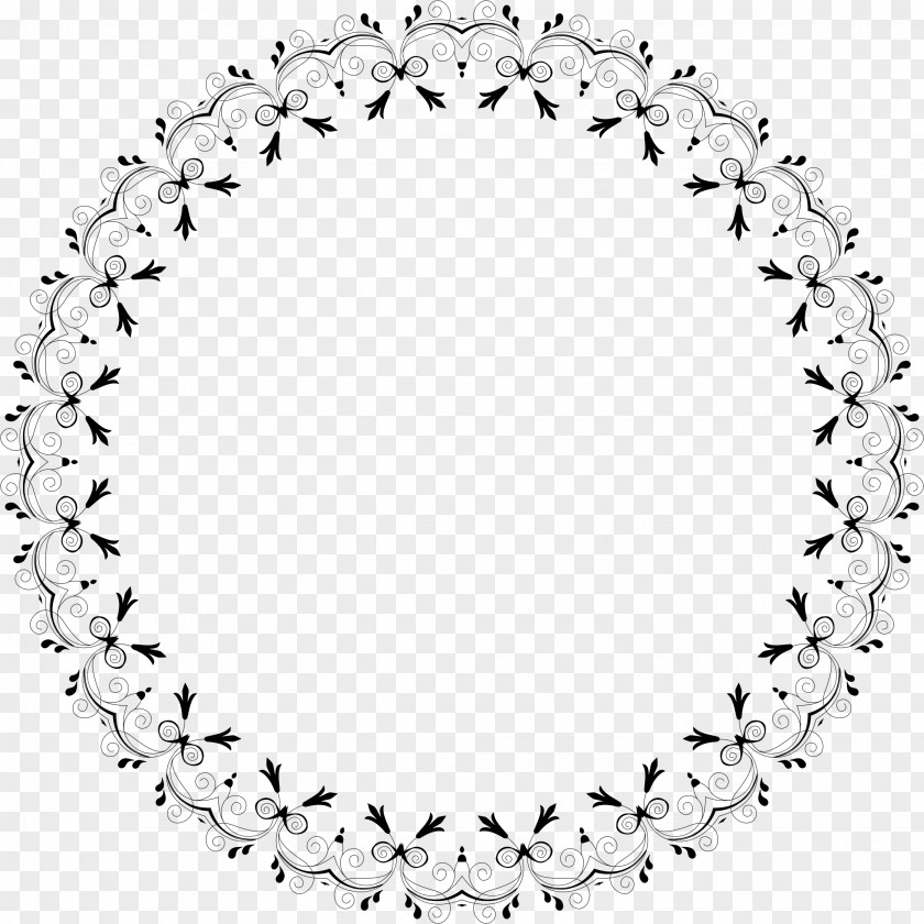 Flower Border Crochet Doily Embroidery Pattern PNG