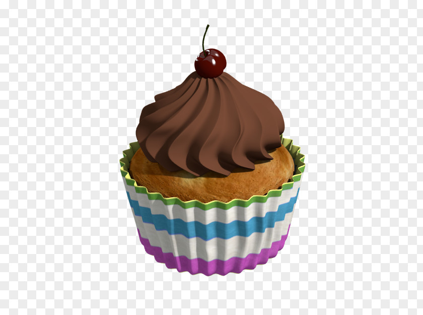 3D Candy Cupcake Chocolate Cake Muffin Buttercream PNG
