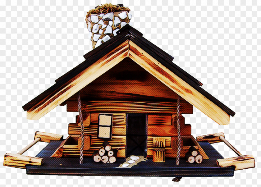 Building Log Cabin Roof Bird Feeder House PNG