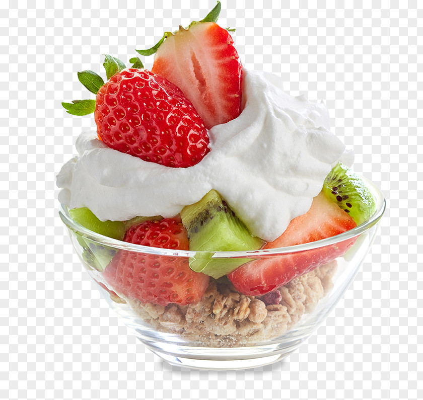 Frozen Yogurt Strawberry Sundae Ice Cream PNG