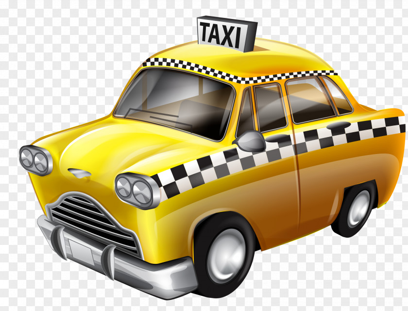 Taxi Car Checker Marathon Clip Art Yellow Cab PNG