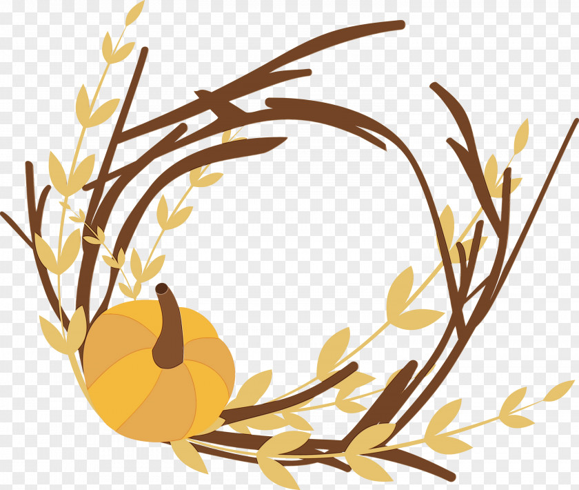 Yellow Branch Plant Twig PNG
