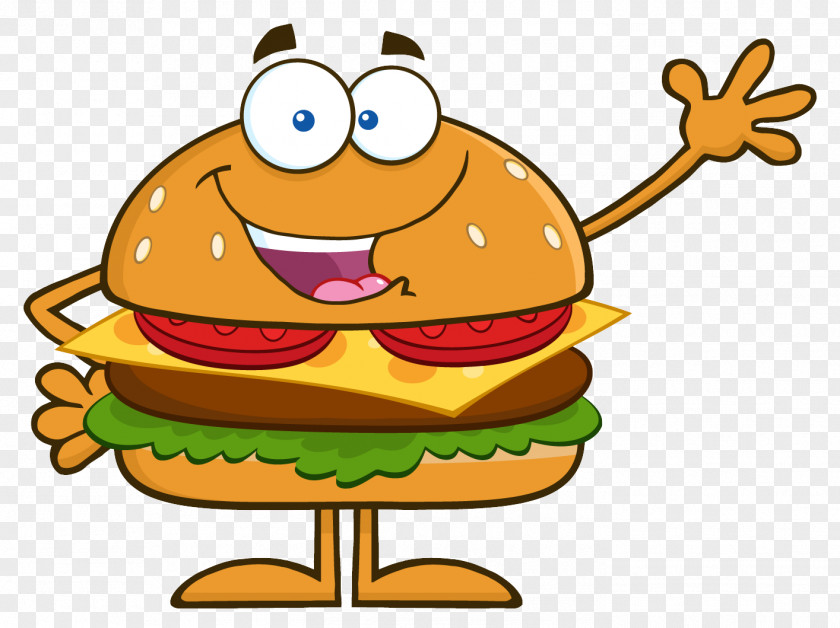 Burguer Hamburger Cheeseburger Cartoon Royalty-free PNG