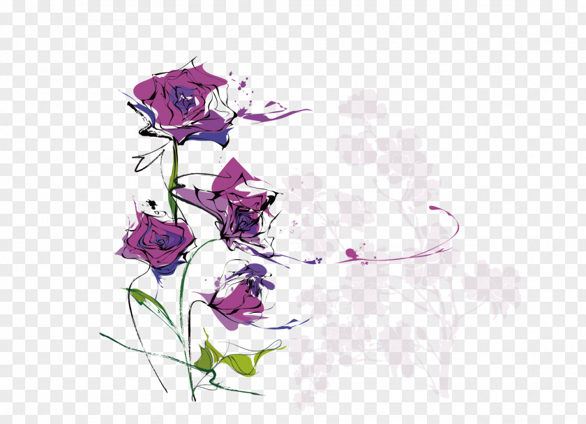 Watercolor Roses Flower Euclidean Vector Adobe Illustrator Ipomoea Nil PNG