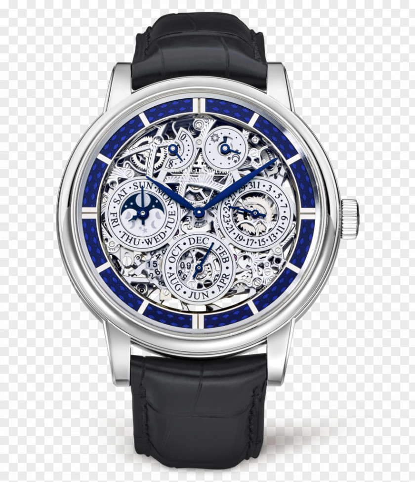 Jaeger Blue Skeleton Watch Male Analog Jaeger-LeCoultre Quartz Clock PNG