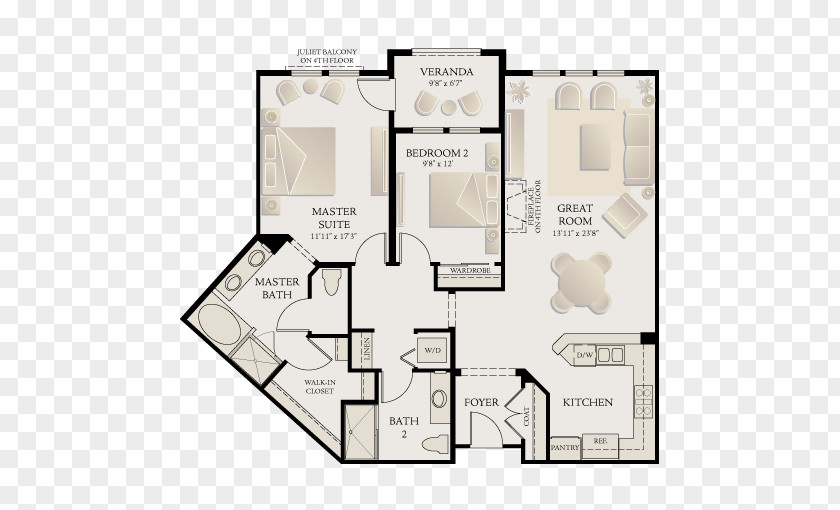 Real Estate Balcony Floor Plan Carlyle Apartments Design PNG