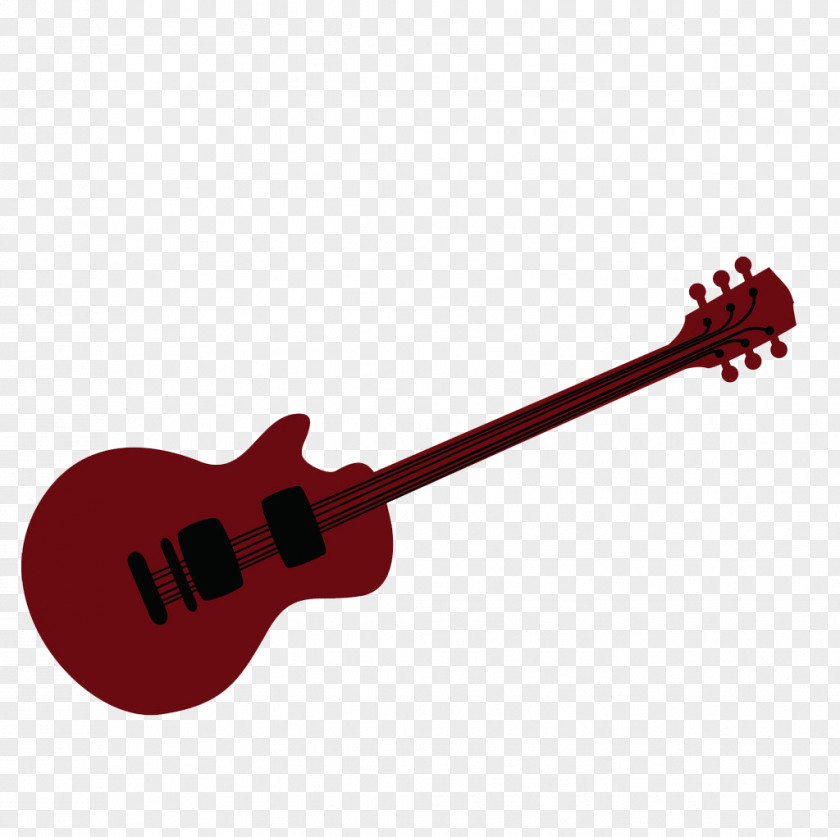 Red Design Bass Guitar Musical Instrument String PNG