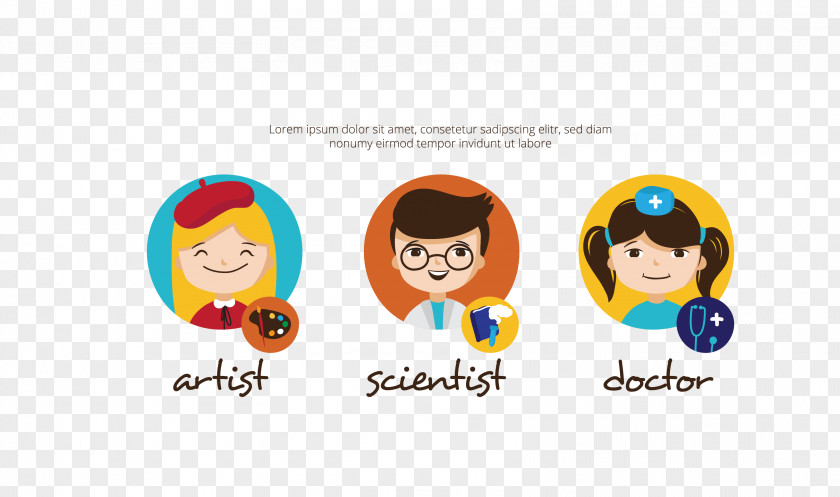 Vector Color Cartoon Doctor Scientist Character Child Stock Illustration PNG