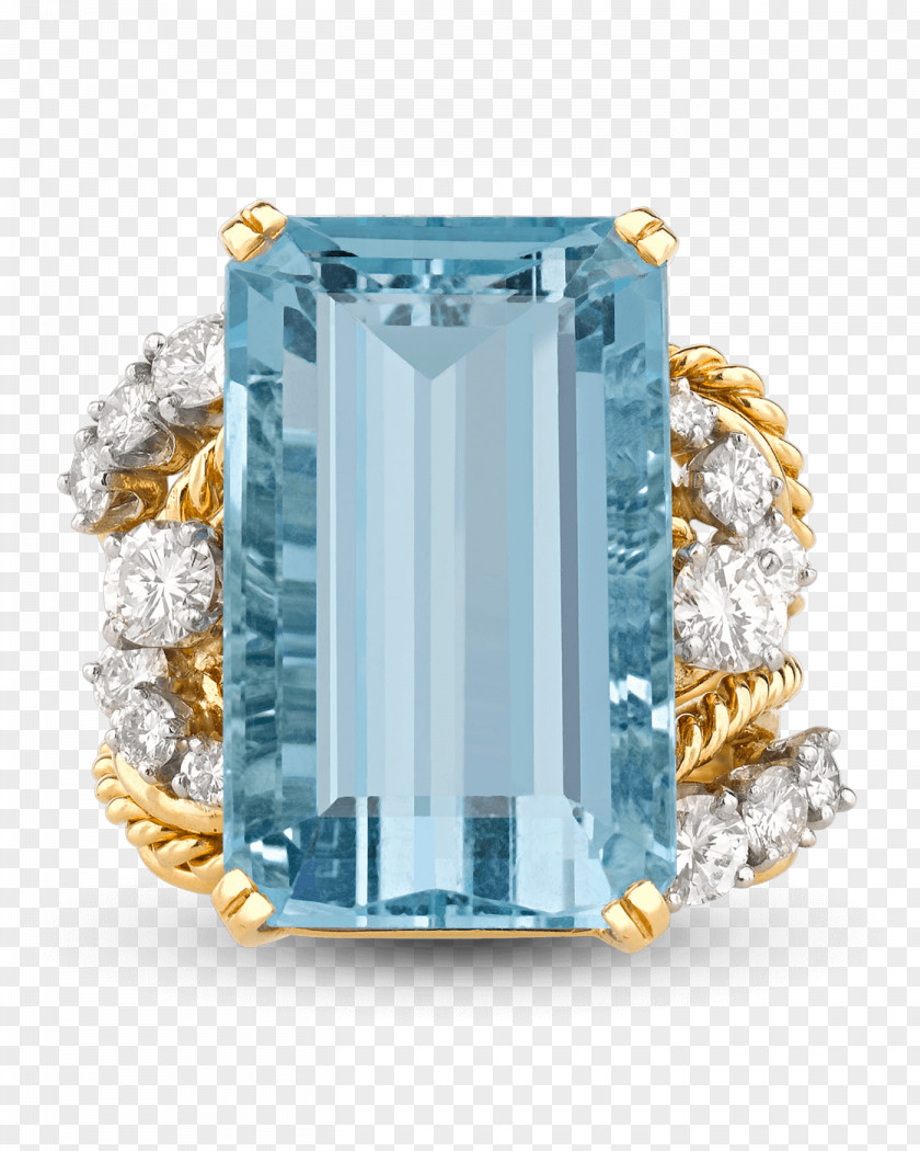 Aquamarine Diamond Ring Sapphire Carat Gemstone PNG