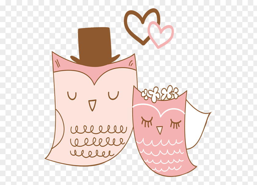 Owl Couple Wedding Invitation Cake Convite PNG