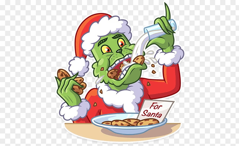 Santa Claus Grinch Christmas Day Sticker WhatsApp PNG