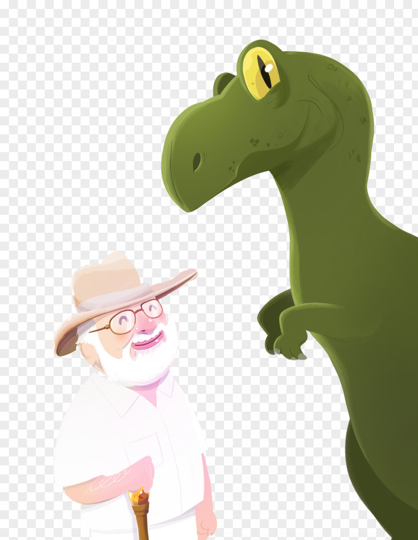 Dinosaurs And Grandfather Cartoon Download Illustration PNG