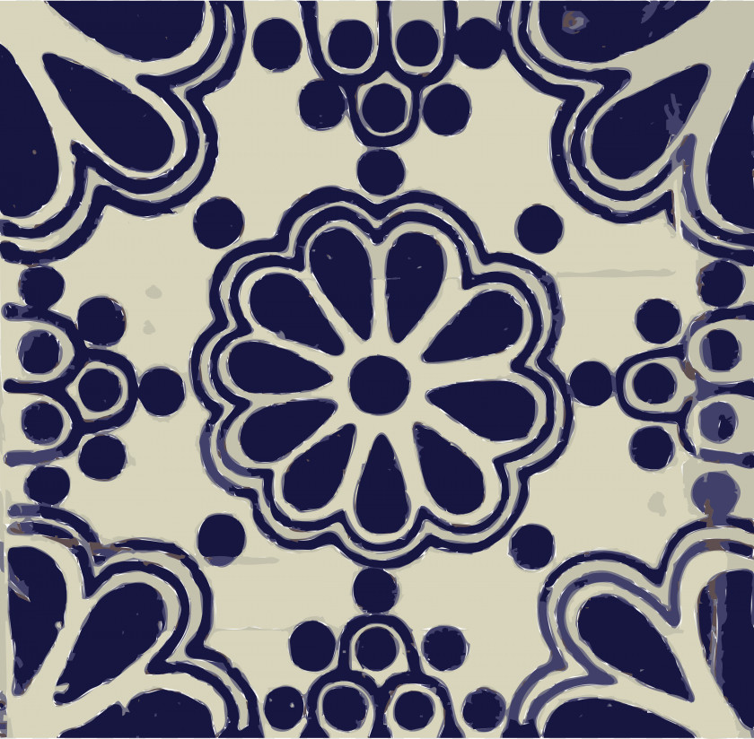 Tile Cliparts Mexican Cuisine Talavera Pottery Ceramic Blue PNG