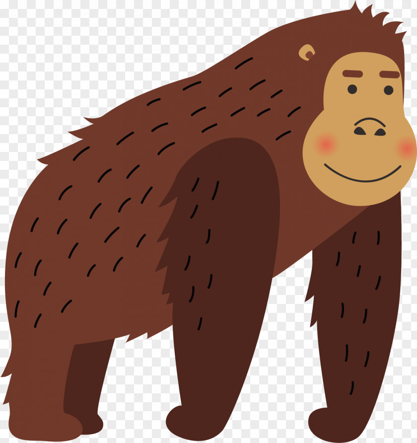Brown Red Gorilla Vector Orangutan Illustration PNG