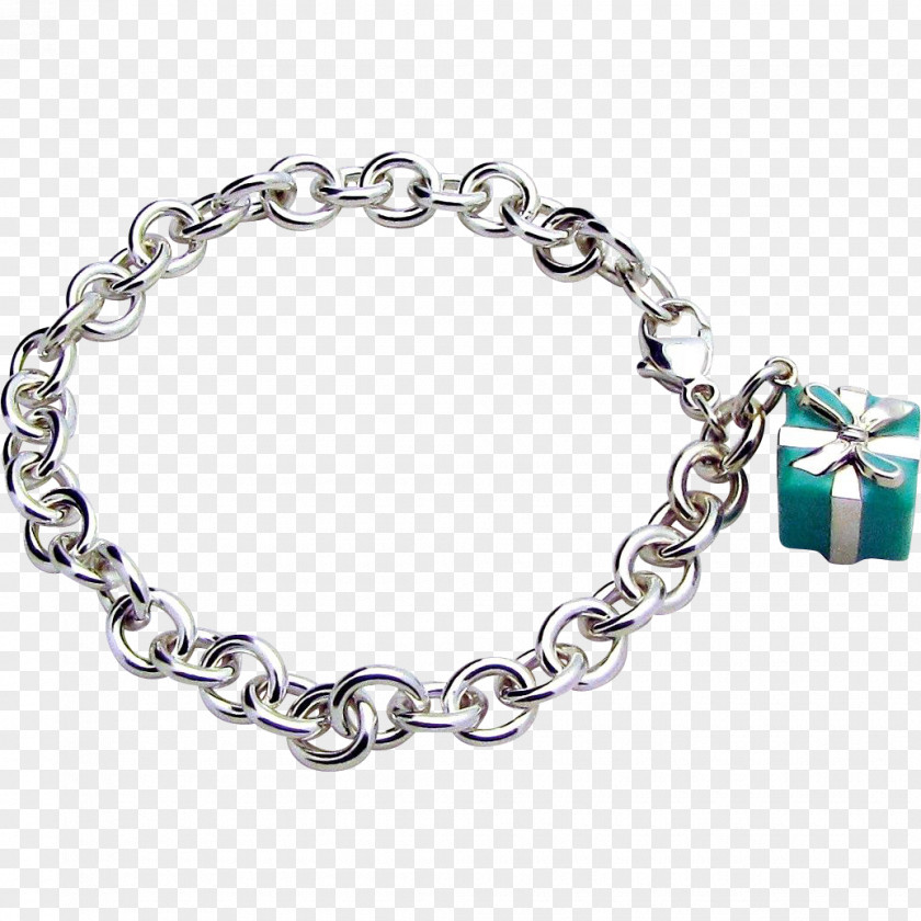 Silver Charm Bracelet Tiffany & Co. Blue PNG
