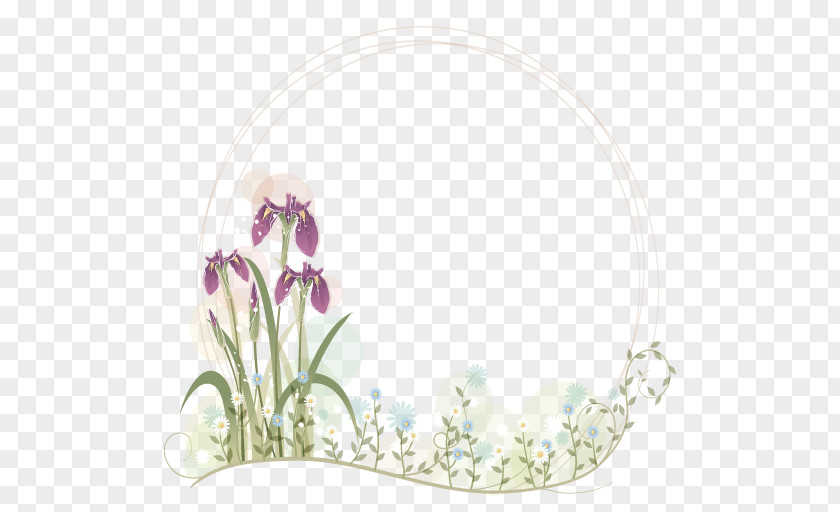 Small Flowers Fresh Grass Border PNG