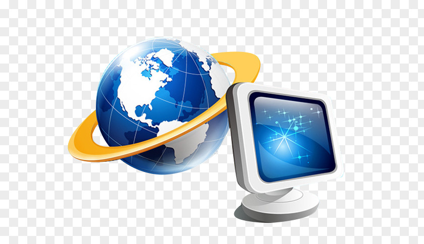 Computer Earth Illustration PNG