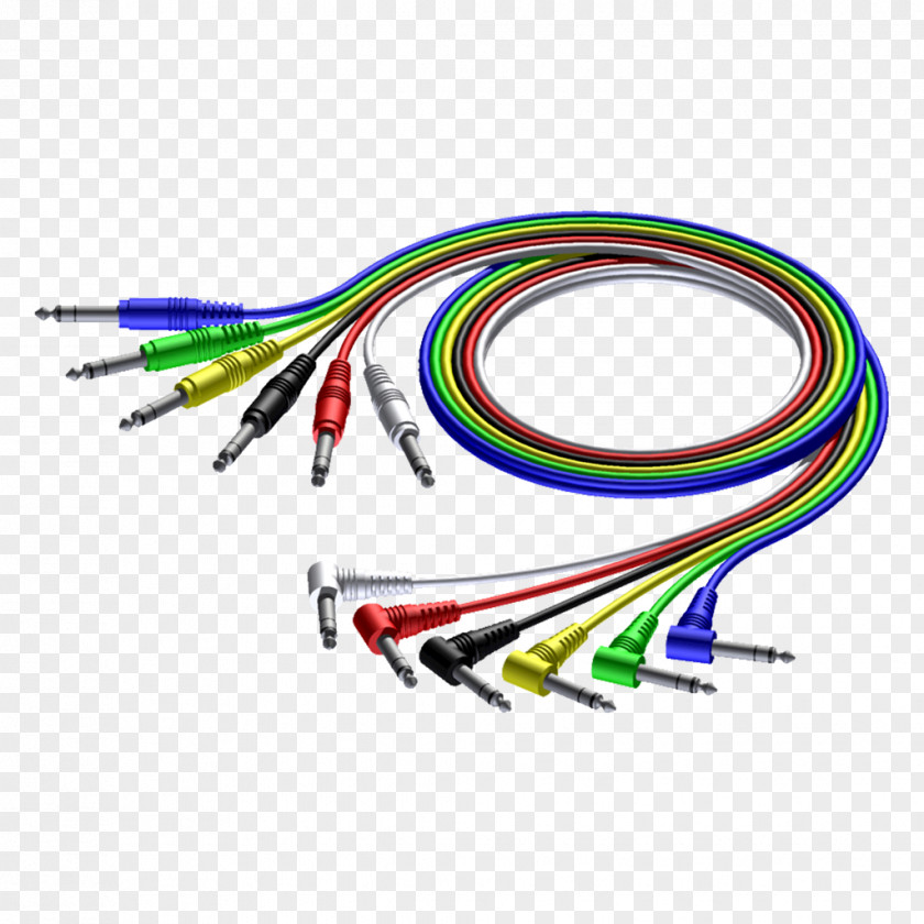 Jack Patch Cable Network Cables CAB790/0.6 JACK MANNELIJK STEREO NAAR GEHOEKT 0.6 M SET VAN 6 KLEUREN PROCAB Electrical Phone Connector PNG