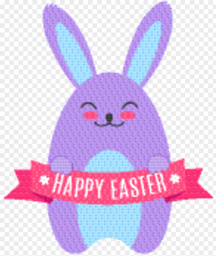 Magenta Whiskers Easter Bunny Background PNG