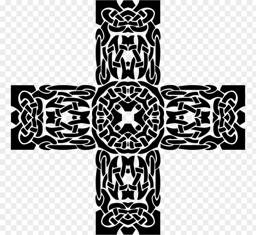 Silhouette Cross Celtic Knot PNG