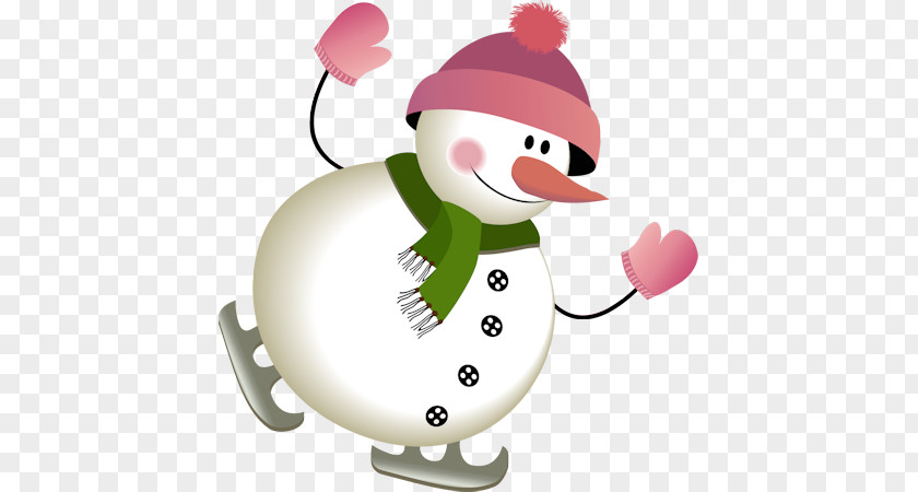 Skiing Snowman New Year Wallpaper PNG