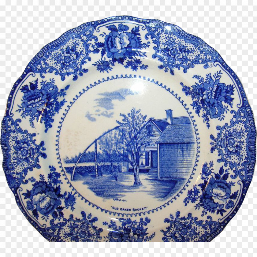 Tableware England Plate Blue And White Pottery PNG