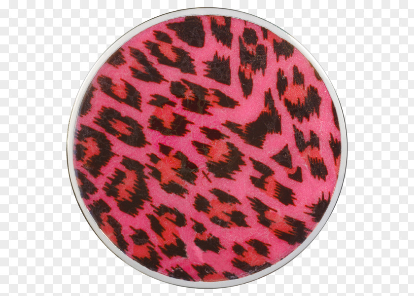 Leopard Pink M Silver Animal Print Coin PNG