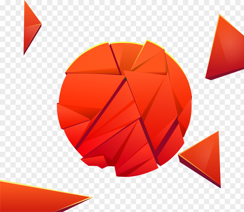 Vector Painted Orange Ball PNG