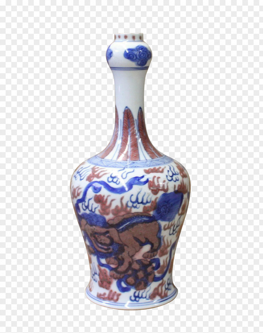 Hand-painted Puppy Vase Ceramic Blue And White Pottery Porcelain Peking Glass PNG