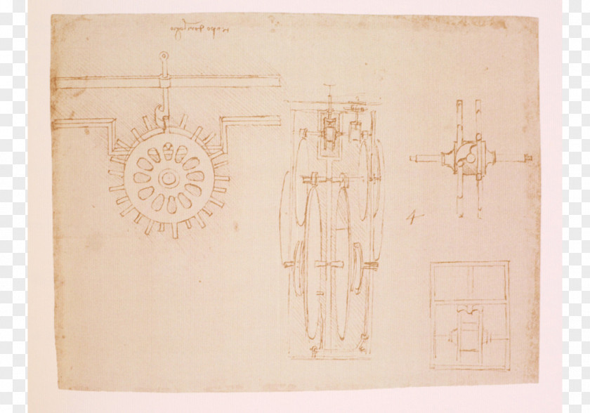 Leonardo Davinci Paper Pendulum Clock Mechanism Pattern PNG